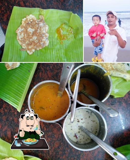 The image of food and exterior at Selvi Mess
