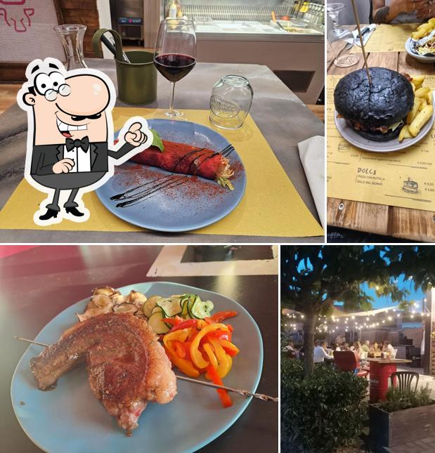 La interni e cibo del ristorante