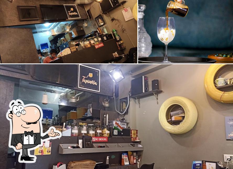 The photo of interior and beverage at Tapriwala, the contemporary tea cafe
