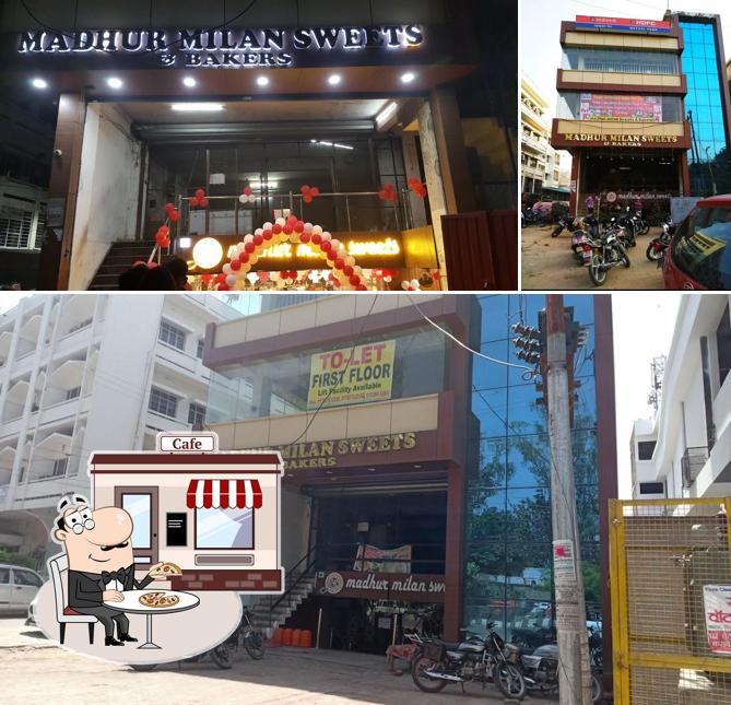 The exterior of Madhur Milan Sweets & Restaurant