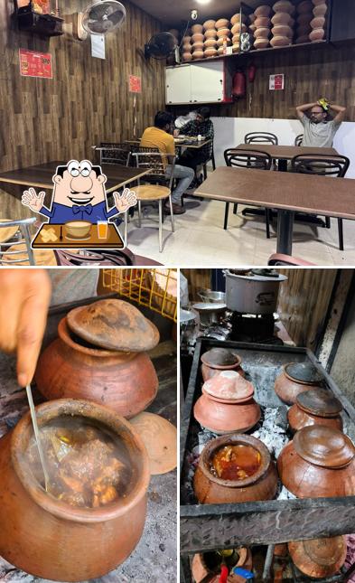The image of food and interior at Raju Champaran meat house
