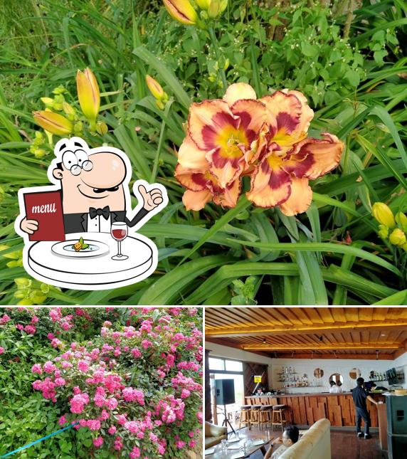The photo of food and interior at Rose Garden Solophok