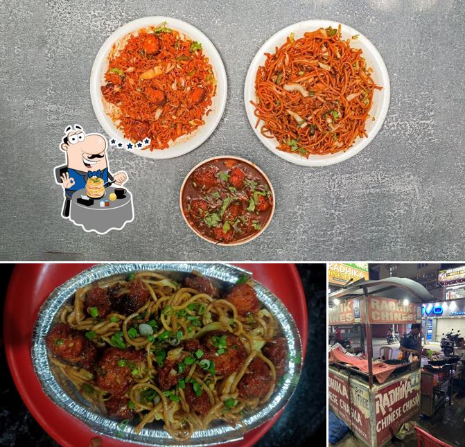 The photo of food and exterior at radhika chinese chaska