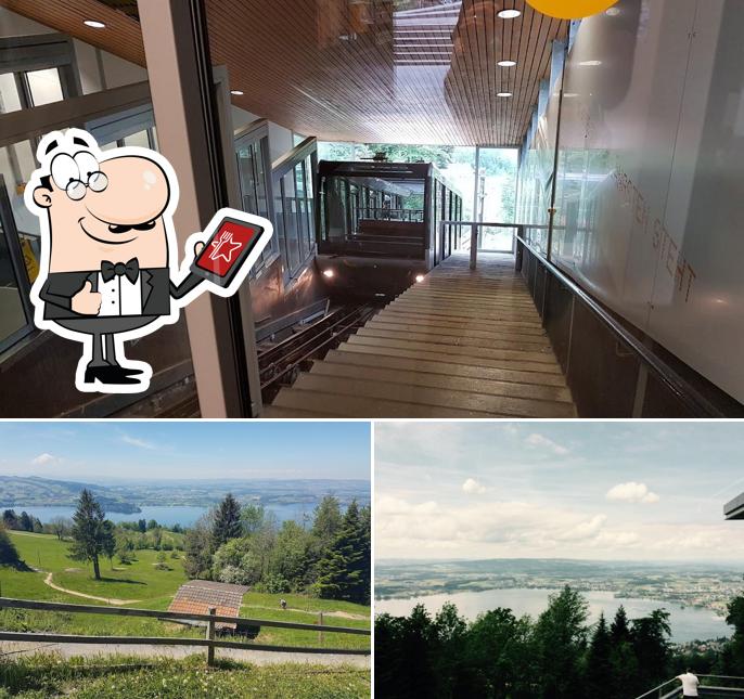 Goditi la vista dagli esterni di Restaurant Zugerberg