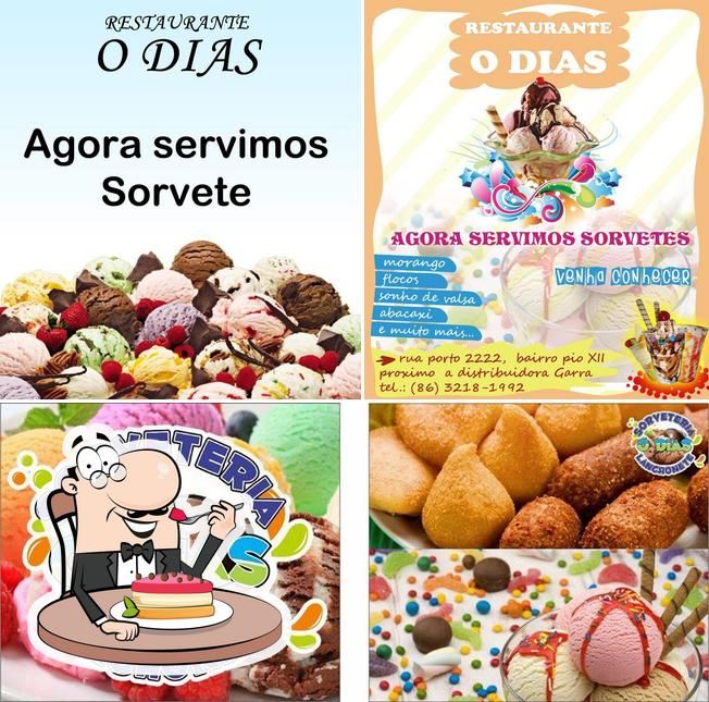 Bar e Restaurante o Dias oferece uma escolha de sobremesas