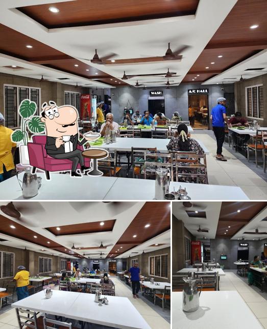 The interior of Rajasugam Veg Restaurant