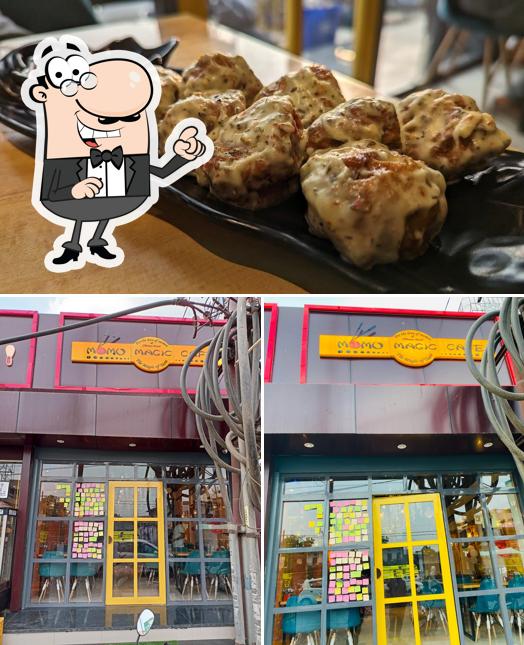 Among various things one can find interior and food at Momo Magic Cafe