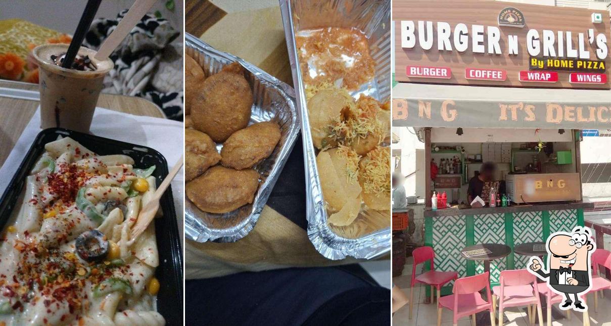 The interior of B N G- Burger N Grill's By Home Pizza