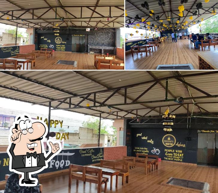 The interior of Dishu's Roof top cafe