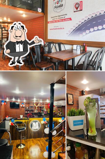 The restaurant's interior and alcohol