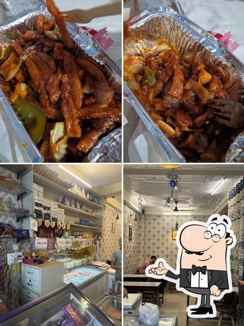 This is the picture depicting interior and food at Ice cubes