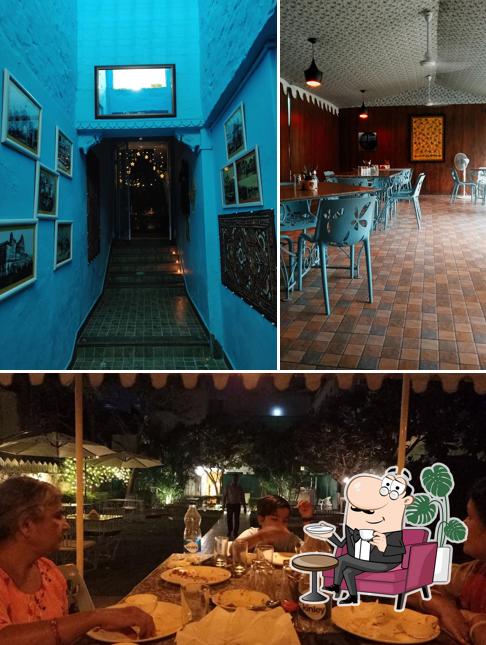 The restaurant's interior and dining table