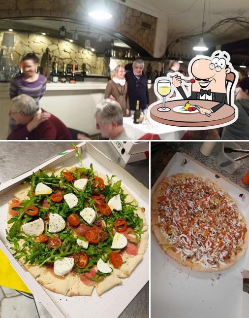 Pizzeria Four Seasons si caratterizza per la cibo e tavolo da pranzo