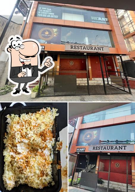 The restaurant's exterior and food