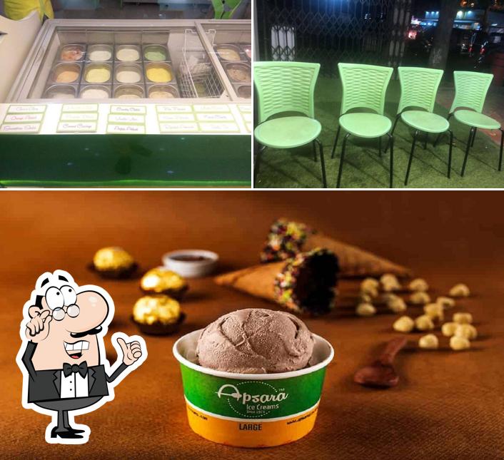 The image of Apsara Ice Creams’s interior and dessert