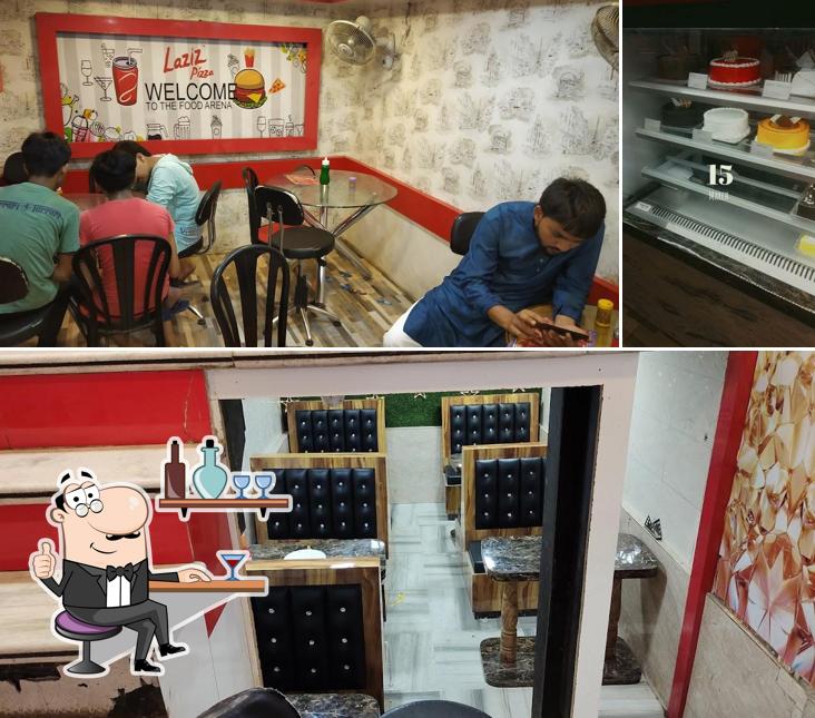 The interior of Laziz Pizza