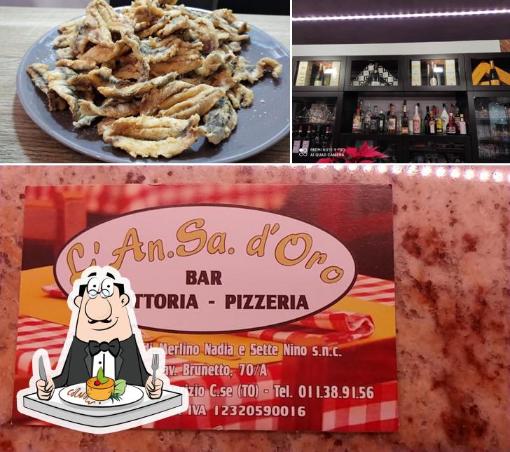 La cibo e bancone da bar del ristorante