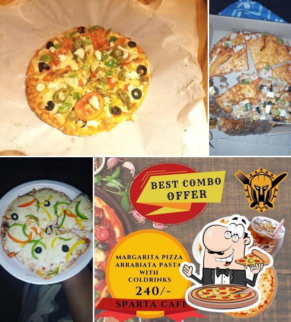 Pick pizza at Sparta cafe