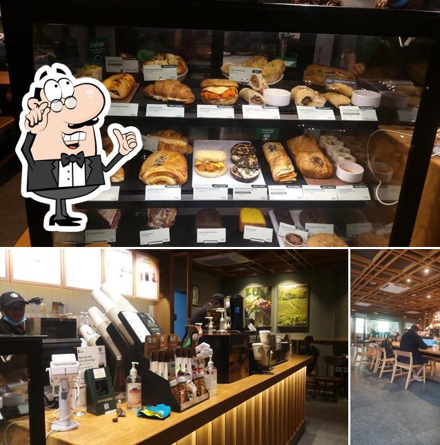 The interior of Starbucks