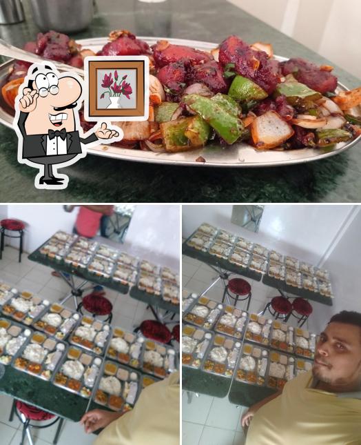 This is the image showing interior and food at Khushi Fast Food Restaurant & Thali