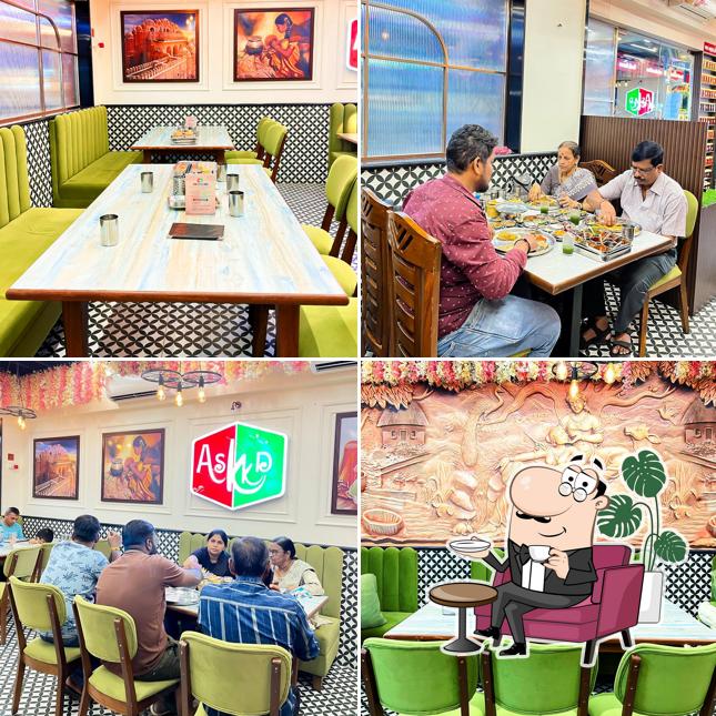 The interior of Aai Shree khodiyar Kathiyawadi Dhaba