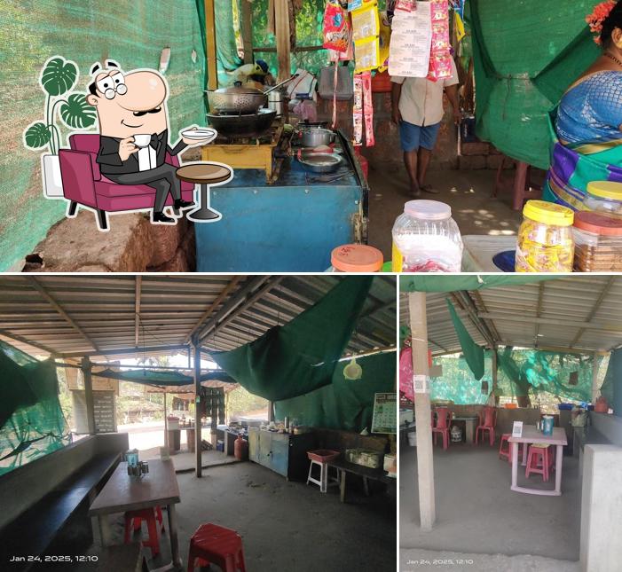 Check out the image showing interior and beverage at Bhaucha Dhaba