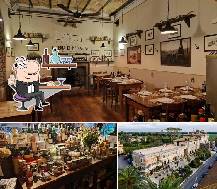 Questa è la immagine che raffigura la interni e esterno di Osteria di Maccarese