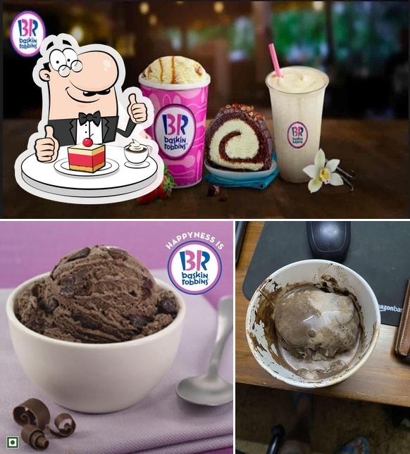 Baskin BR Robbins provides a number of sweet dishes
