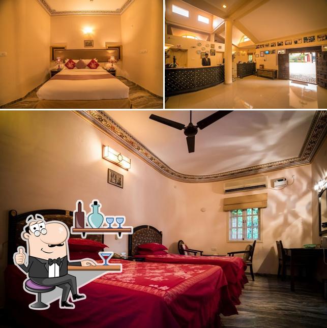 The interior of Vijayshree Resort, Hampi