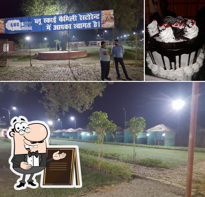 The photo of Blue Sky family Restaurant’s exterior and cake