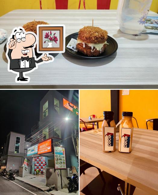 The restaurant's interior and exterior
