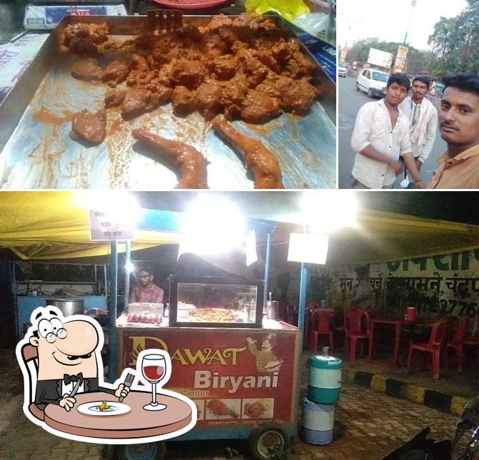 Food at Dawat biryani center Chandrapur