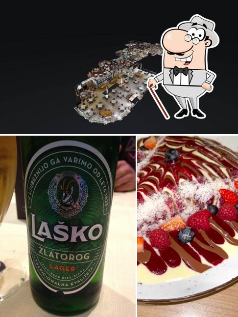 La esterno e alcol del ristorante