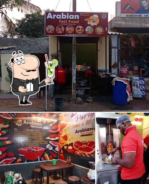 Enjoy a beverage at Arabian fast food