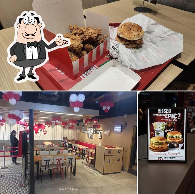 The picture of KFC Green circle Vellore’s interior and food