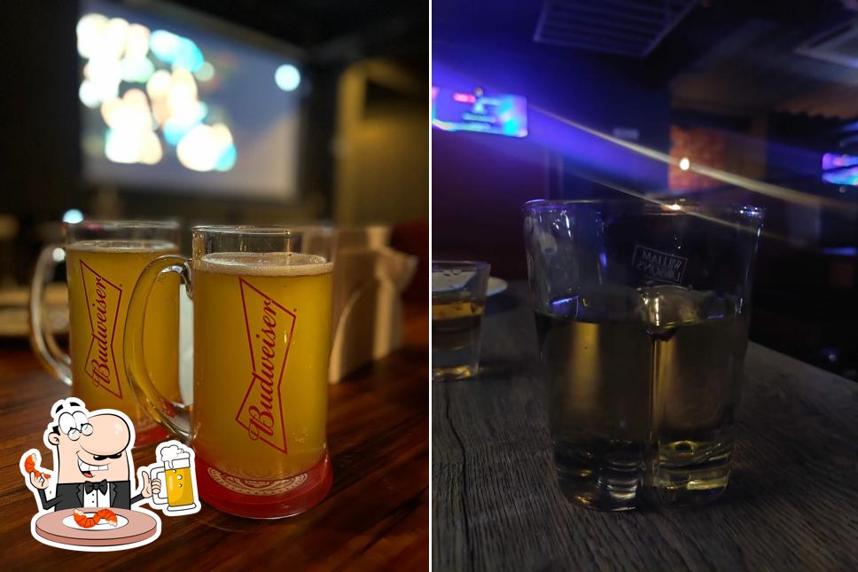 Enjoy a pint of light or dark beer