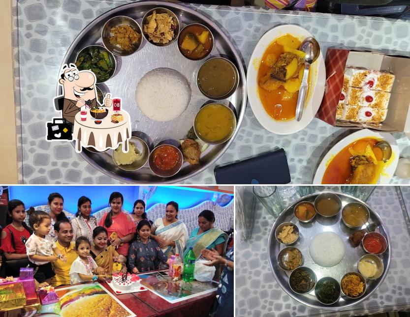 The photo of food and birthday at Meridian Restaurant