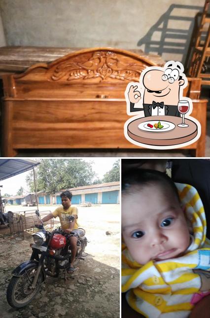 This is the picture depicting food and interior at Akai chicken shop