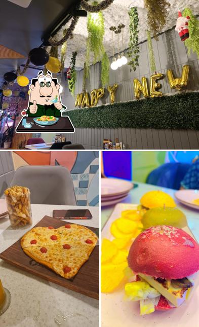 This is the picture depicting food and interior at Xero Degrees