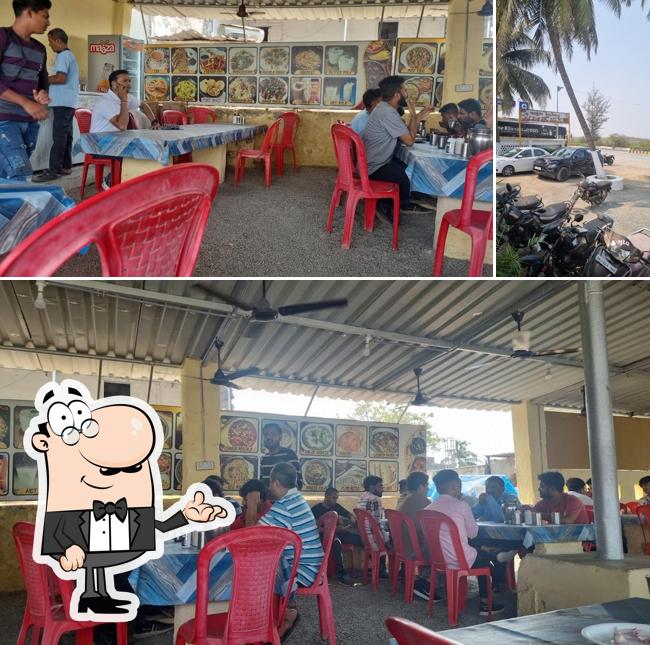 The restaurant's interior and food
