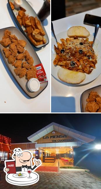 Check out the picture displaying food and exterior at La Mensa