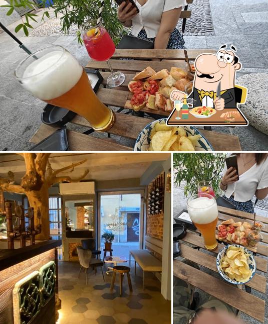 Tra le diverse cose da Hennesimo Bar si possono trovare la cibo e interni