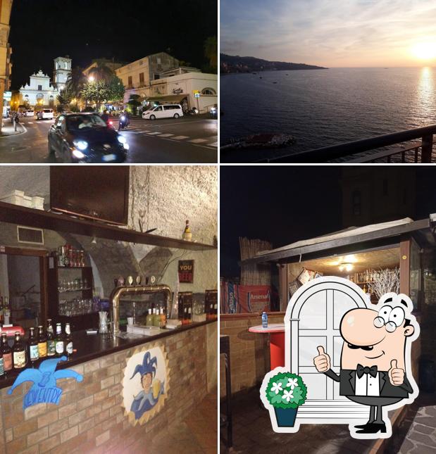 La esterno e bancone da bar del ristorante