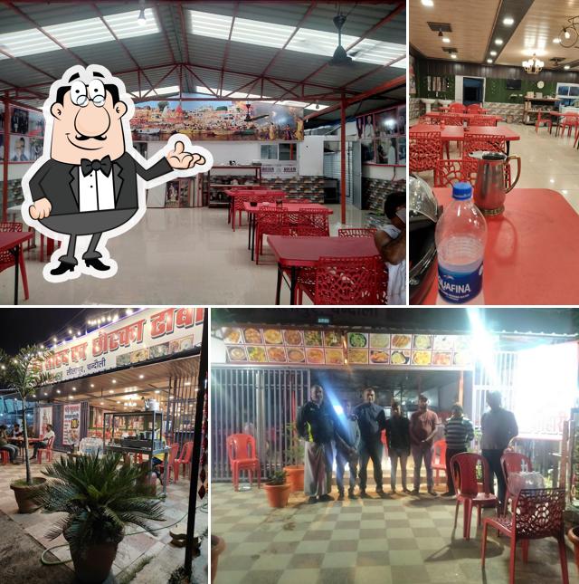 The interior of shudh shakahari Bade saheb ka chhotka dhaba