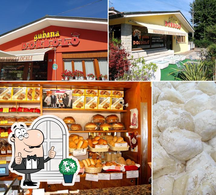 La esterno e cibo del ristorante