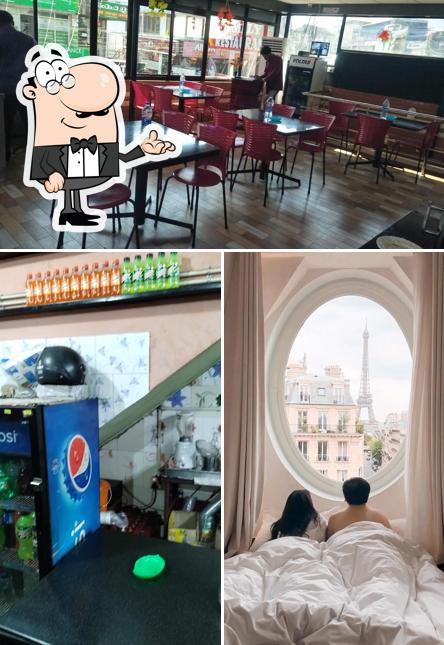 Take a seat at one of the tables at Paris Hotel