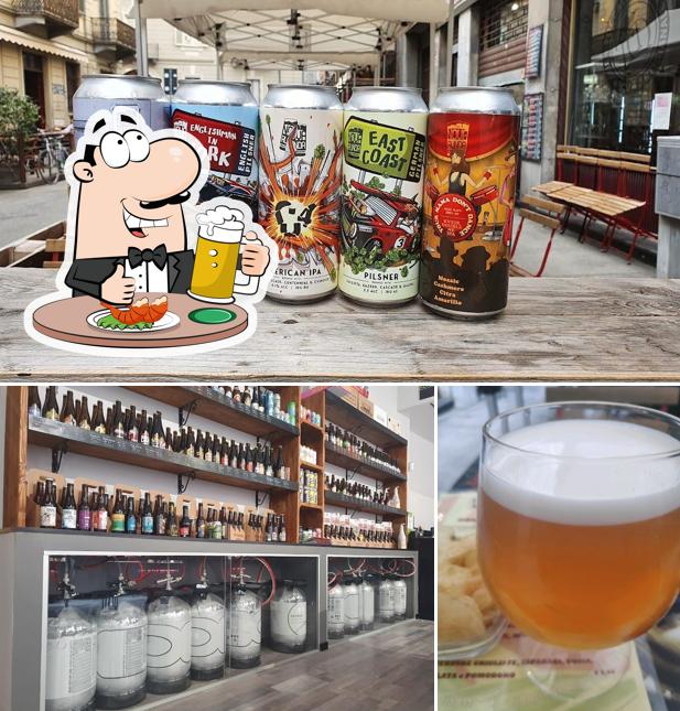 Puoi goderti un rinfrescante bicchiere di birra chiara o scura