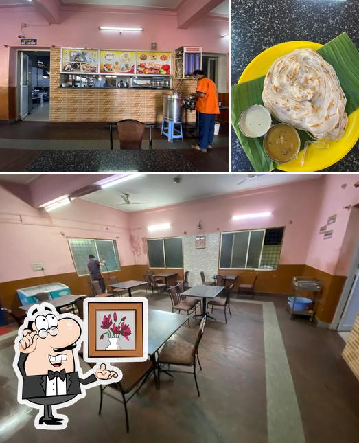 This is the photo displaying interior and food at Hotel Shanti Sagar