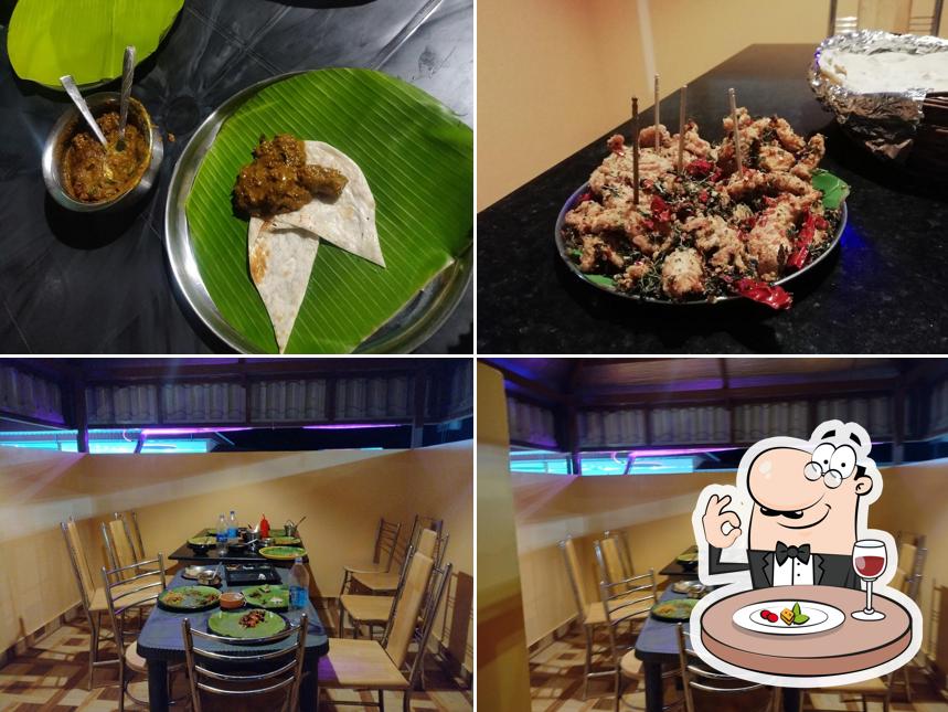The restaurant's food and dining table