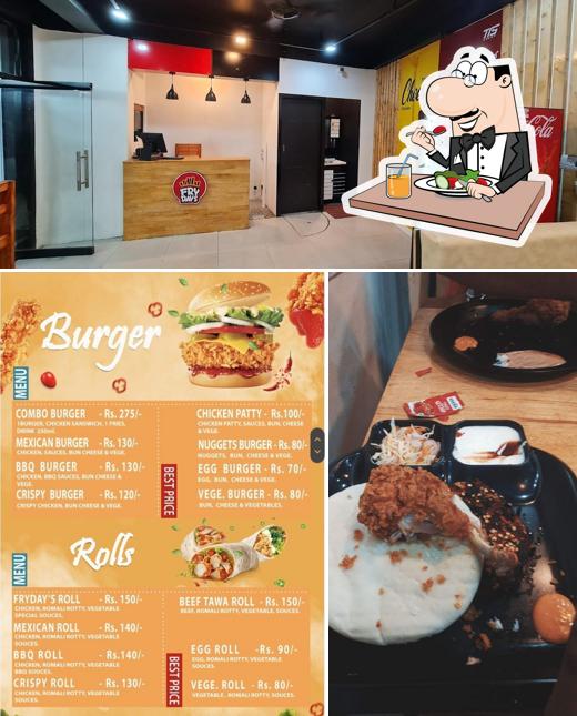 The image of Frydays’s food and interior